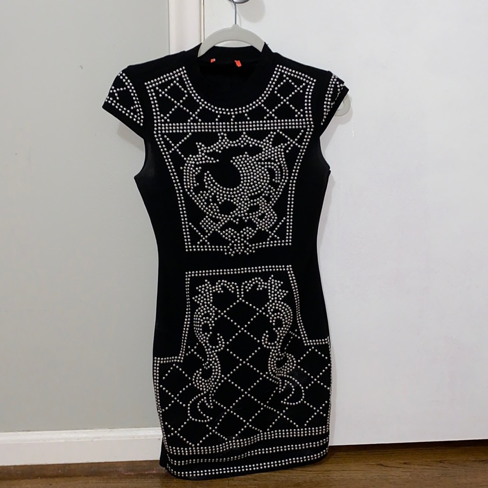 Black Stud Mini Dress